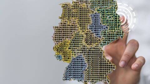 Bild zum Thema Eine Landkarte mit den deutschen Bundesländern