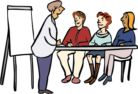 Kurs-1 Menschen im Unterrichts-Raum