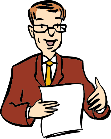 Referent Ein Mann hält einen Vortrag.